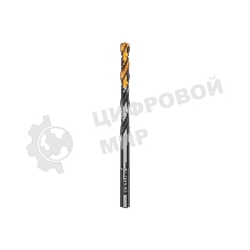 Сверло спиральное по металлу Denzel 5 x 86мм, Р6М5, Golden Tip, многогранная заточка