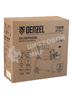 Компрессор воздушный Denzel DK1500/24,Х-PRO (58063) 1,5 кВт, 230 л/мин, 24 л