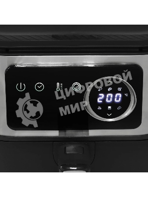 Аэрогриль Kitfort КТ-8127 черный, 1930 Вт, 2 л, сенсор, 6 программ