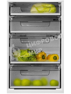 Холодильник BENOIT-344E серебристый металлопласт, с системой онлайн мониторинга двухкамерный 213/90л морозилка снизу, No Frost
