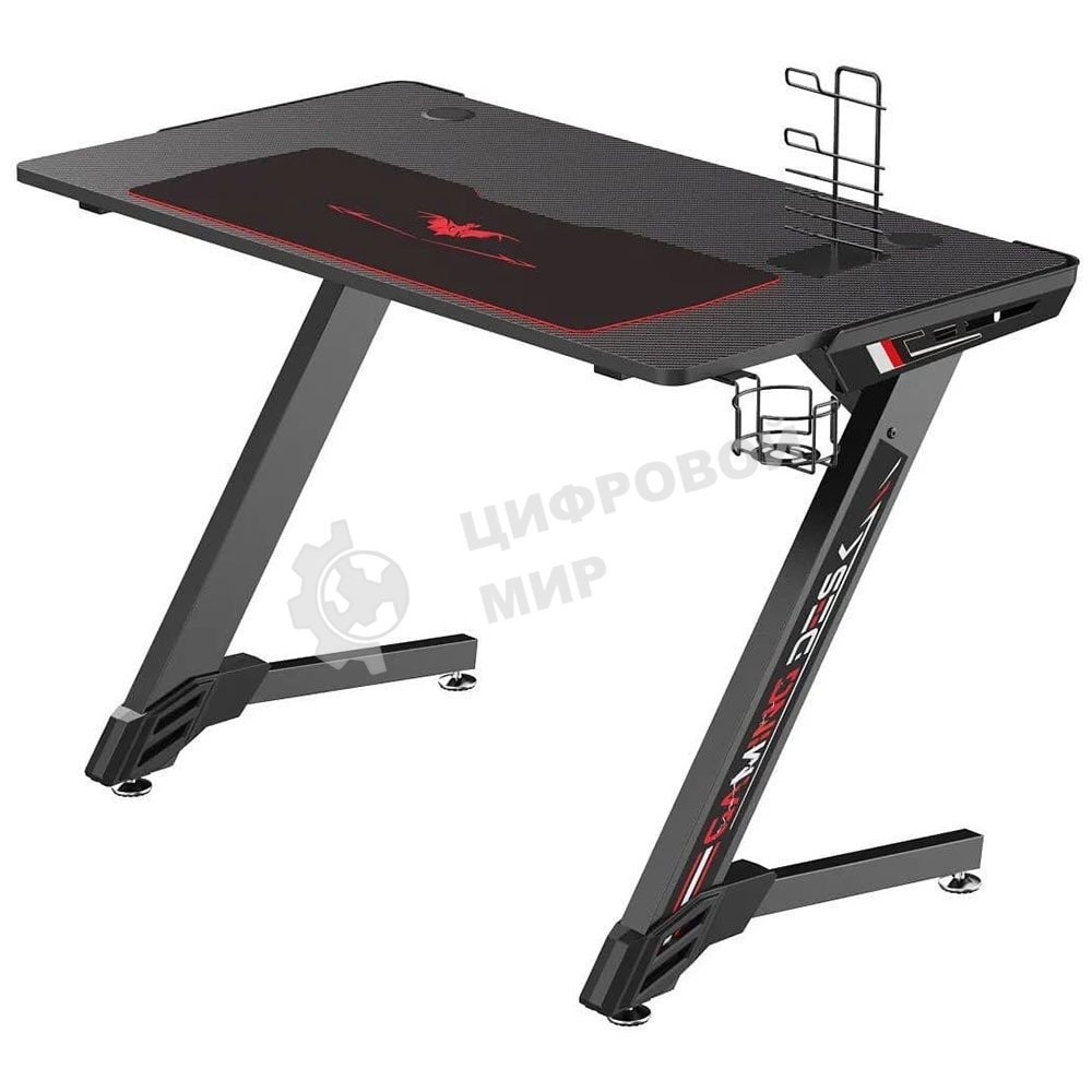 Стол игровой Eureka TN-Z43-BK-V2 столешница ЛДСП черный каркас черный