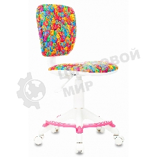 Кресло детское Бюрократ CH-W204/F мультиколор алфавит, крестовина пластик, подст. для ног, пластик белый