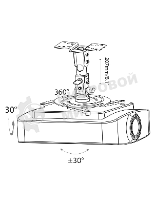 Кронштейн для проектора Cactus CS-VM-PR04-BK черный макс.10кг настенный и потолочный поворот и наклон