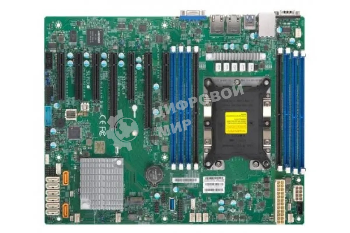 Материнская плата серверная SuperMicro X12SPL-F-B, сокет LGA4189, Intel C621A, DDR4 ECC, 8xDDR4, 2xPCIe 4.0 x16, 5xPCIe x8, 10xSATA, 1xM.2, 2xUSB 3.2, 2xUSB 2.0, 2xRJ-45, VGA, ATX