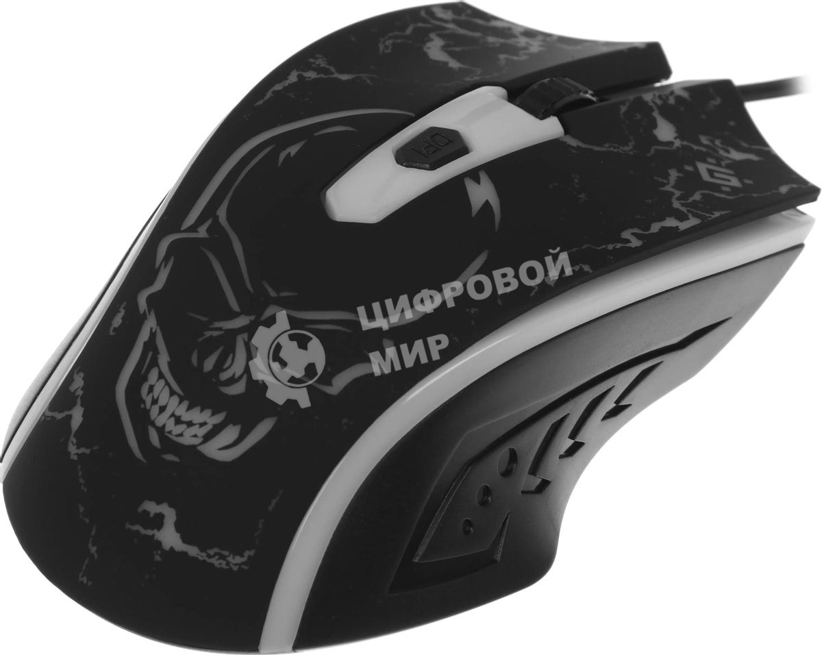 Мышь проводная Defender Overmatch GM-069 черный, 2400 dpi, USB, кнопки - 4