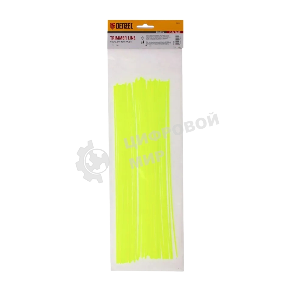 Леска для триммера Denzel квадратная нарезанная 2мм х 30 см 50 шт FLEX CORD