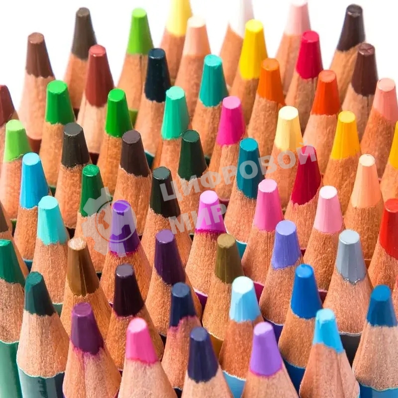 Карандаши цветные Deli 6565, акварельные, круглый профиль, липа, цветной корпус 24 цвета, металлическая коробка