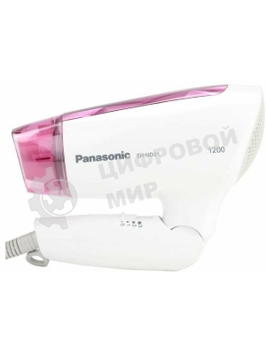 Фен Panasonic EH-ND21-P615 белый/розовый, 1200 Вт, компактный