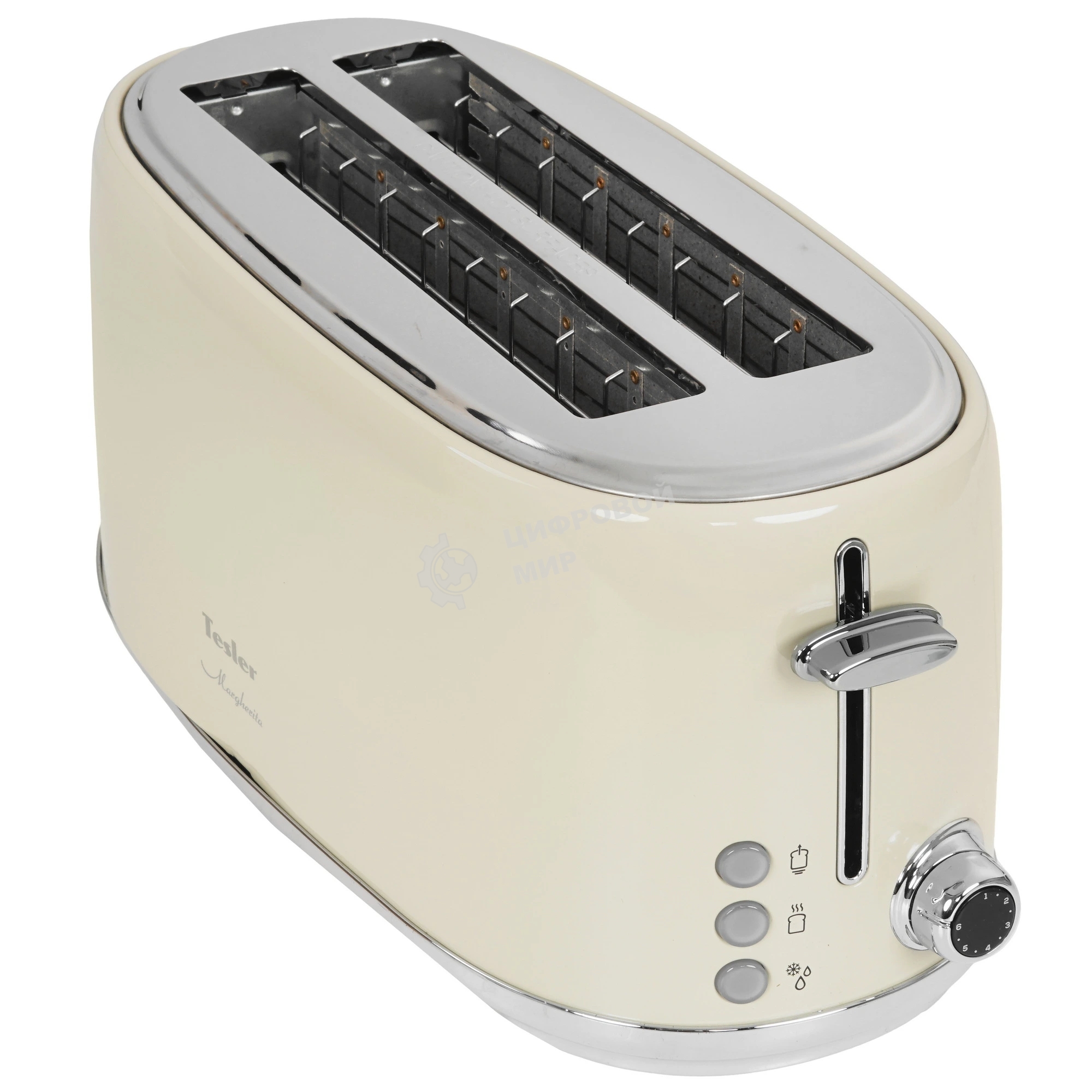 Тостер TESLER TT-430 бежевый, 1500 Вт, 2 слота