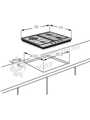 Газовая варочная панель Monsher MKFG 60 G-SFT серебристый