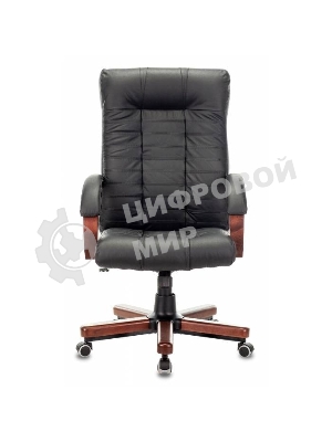 Кресло Бюрократ KB-10WALNUT/B/LEATH черный, кожа