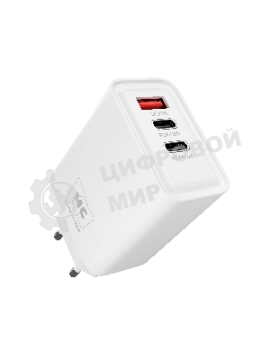 Сетевое зарядное устройство MORE CHOICE NC90 1USB+2Type-C 3.0A PD 45W, белый