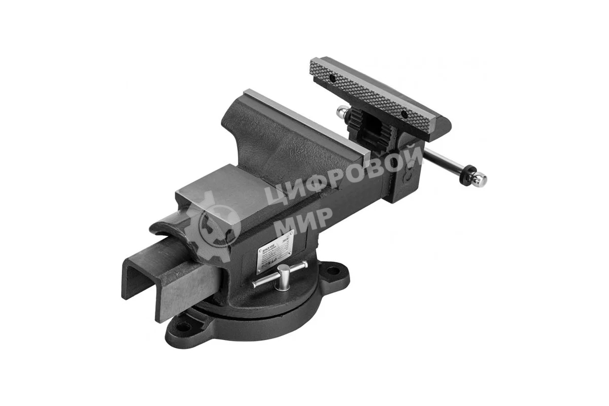 Тиски слесарные Denzel BVH-200, 200 мм, поворотные, стальная направляющая, с наковальней