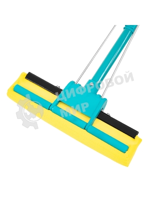 Швабра отжимная Home Palisad 110 см, губка PVA 26х5,5х6 см, телескопическая рукоятка, бирюзовая