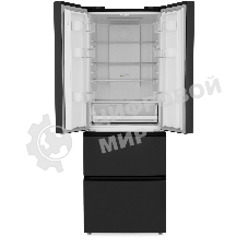 Холодильник Zugel ZRFD361B черный трехкамерный 224/113л морозилка снизу, No Frost, Side by Side