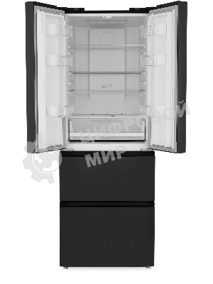 Холодильник Zugel ZRFD361B черный трехкамерный 224/113л морозилка снизу, No Frost, Side by Side