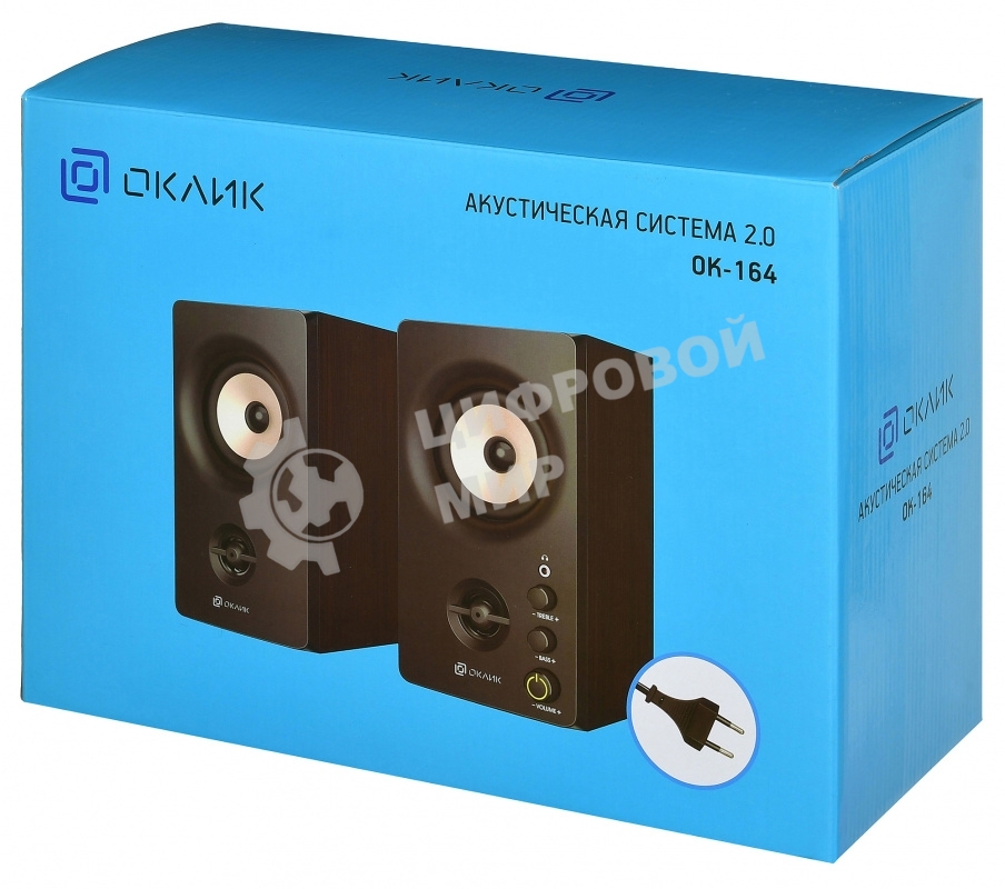 Акустическая система Oklick OK-164 2.0 черный 30Вт