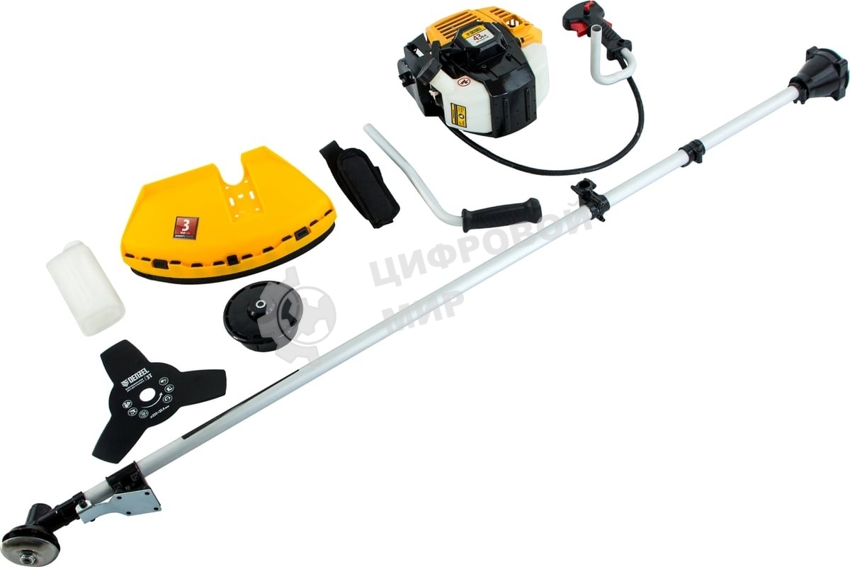 Триммер бензиновый Denzel DR-43, 43 см3, неразъемная штанга, состоит из 2 частей