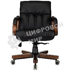 Кресло Бюрократ T-9932W-LOW-Eco черный, экокожа