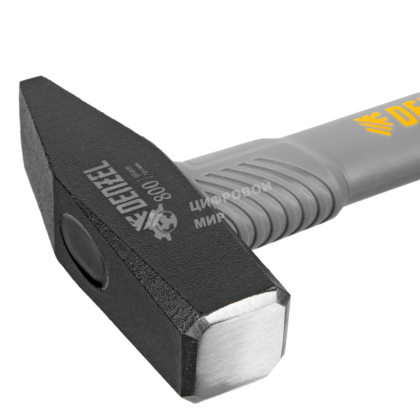 Молоток слесарный Denzel 800 г, кованый, фибергласовая рукоятка c TPR покрытием