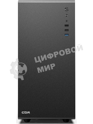 Компьютерный корпус CBR mATX Minitower V500, без БП, 1хUSB 3.0, 2хUSB 2.0, HD Audio+Mic, закаленное стекло, черный [PCC-MATX-V500-WPSU