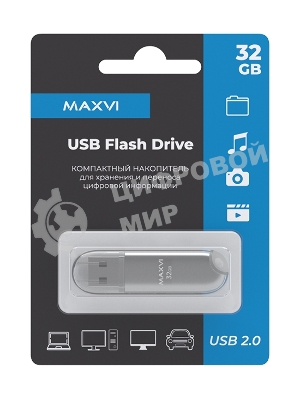 Флешка USB Maxvi P1 32GB silver (FD32GBUSB20C10P1)