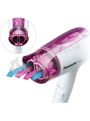 Фен Panasonic EH-ND21-P615 белый/розовый, 1200 Вт, компактный