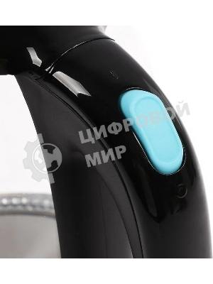 Чайник электрический Kitfort КТ-625-1 1.7л. 2200Вт черный/голубой (корпус: стекло)