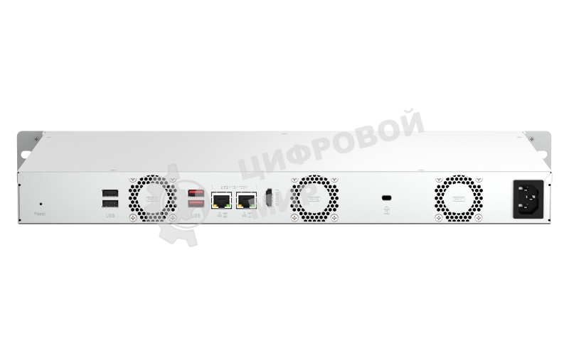 Сетевое хранилище SMB QNAP TS-464eU-8G NAS 4 HDD trays, rackmount 1U, 1 PSU. 4-core Intel Celeron N5105/N5095 2.0-2.9 GHz, 8 Gb RAM, 2x2.5GbE, 2xUSB 3.2 Gen 2 (10Gbps), 2xUSB 2.0, 1xHDMI, 2xM.2 PCIe Gen 3 x1 slots, W/o rail kit RAIL-B02