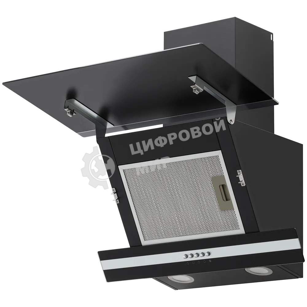 Вытяжка наклонная Krona Irma A 600 Black PB черный, 59.5 см, 1000 куб. м/ч, 62 дБ