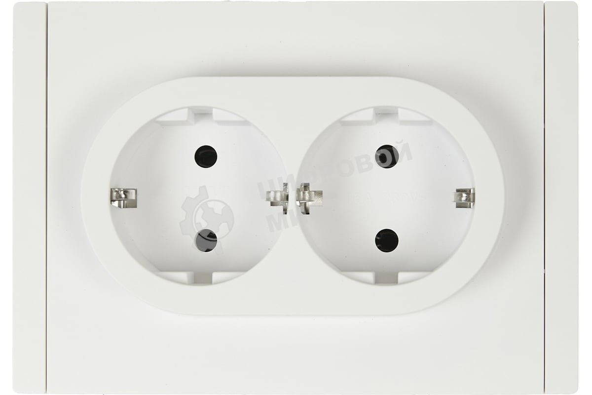 Розетка 2-м СП FORTE&PIANO FP224 16А с заземл. без защ. шторок безвинт. крепл. бел. IEK FP-R21-16-1-K01