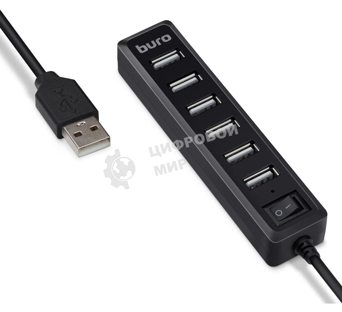 Разветвитель USB 2.0 Buro BU-HUB7-1.0-U2.0 7порт. черный