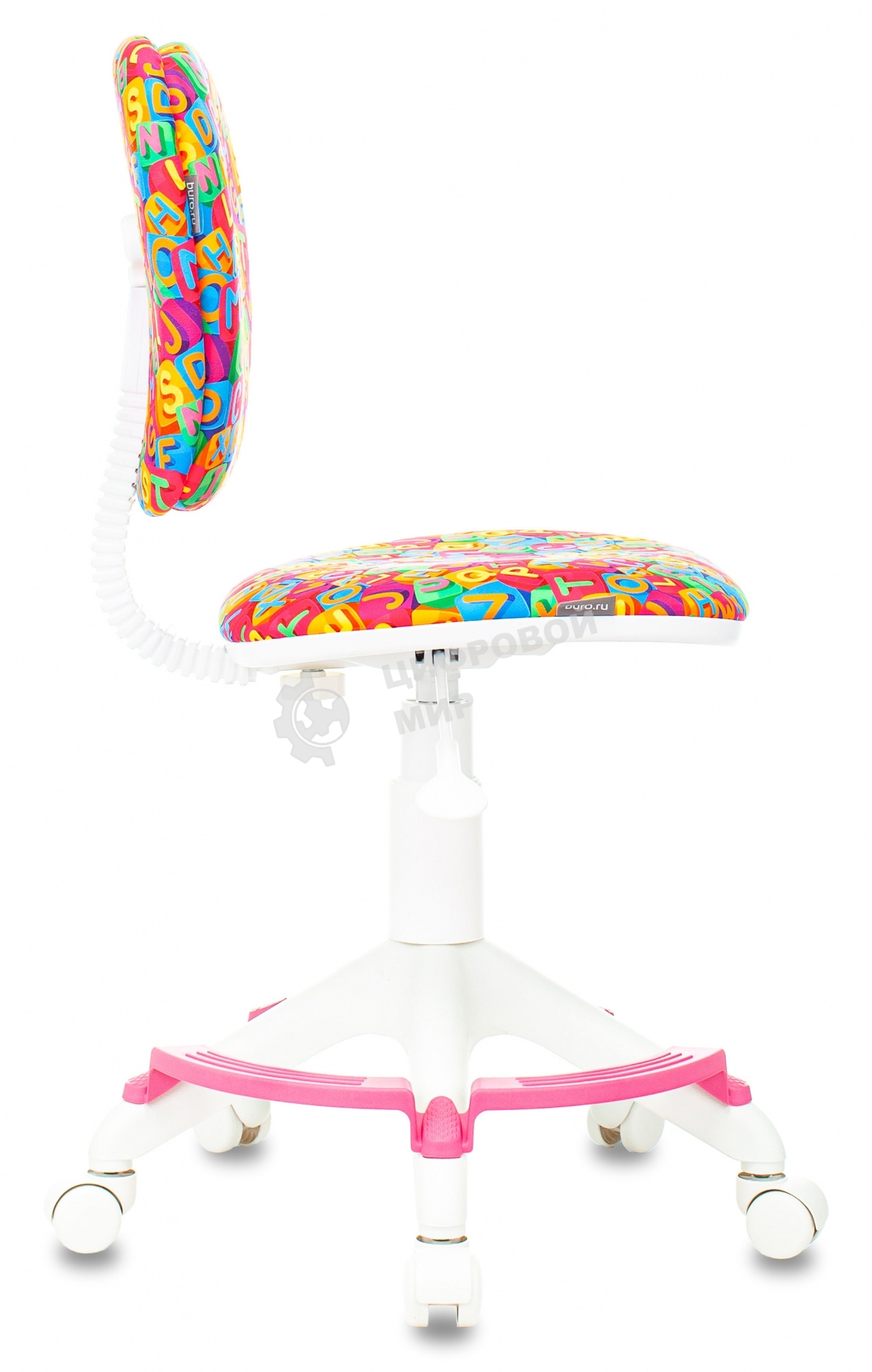 Кресло детское Бюрократ CH-W204/F мультиколор алфавит, крестовина пластик, подст. для ног, пластик белый