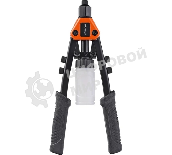 Заклепочник PATRIOT RDP 280, двуручный, компактный, контейнер, заклепки (по 15шт х 2,4-3,2-4,0-4,8 мм)