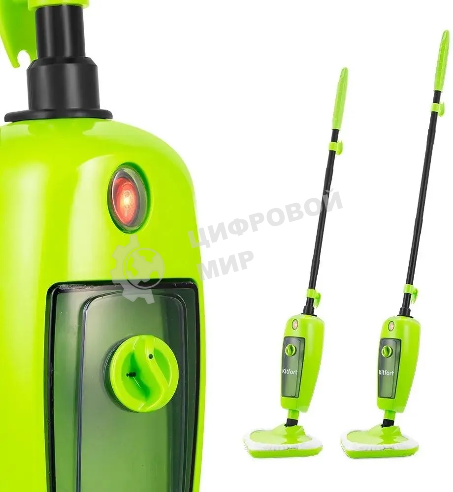 Швабра паровая Kitfort КТ-1055 1000Вт зеленый