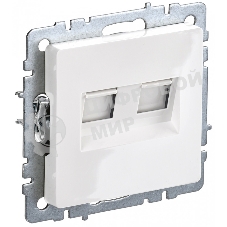 Розетка компьютерная двойная IEK BRITE РК10-2-БрБ RJ45 кат.5E белый