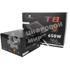 Блок питания Thermalright, 650W 80+ Bronze (ATX, 3.0, Full modular, 1x24(20+4)pin, 2xCPU 8(4+4)pin, 4xPCIe*2 8(6+2)pin, 3xSATA3, 3xMOLEX4pin, Active, 120x120мм, 150x140x86mm, APFC, черный)