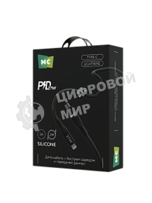 Дата-кабель MORE CHOICE (4620202554581) K83ia 2м USB 3.0A PD 27W для Lightning ng 8-pin -2 м, черный