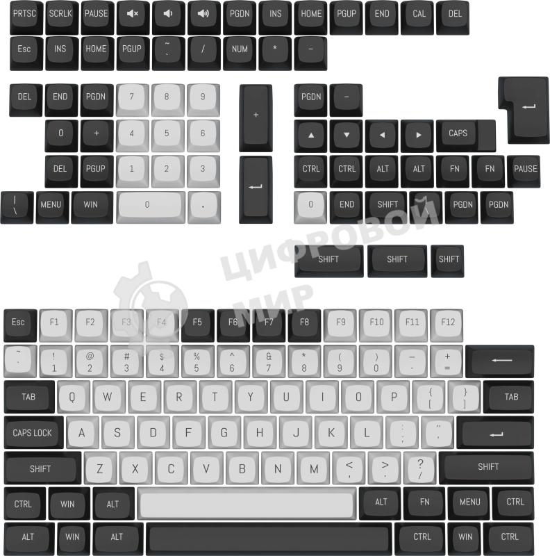 Кейкапы Redragon A132 Набор PBT кейкапов для клавиатуры,150шт, CSA 1