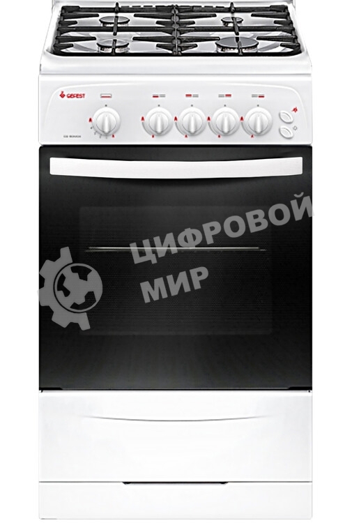Плита газовая Gefest CG 50M04 K73 белый, конфорок 4 шт, духовка 42 л, 50 см x 85 см x 57 см
