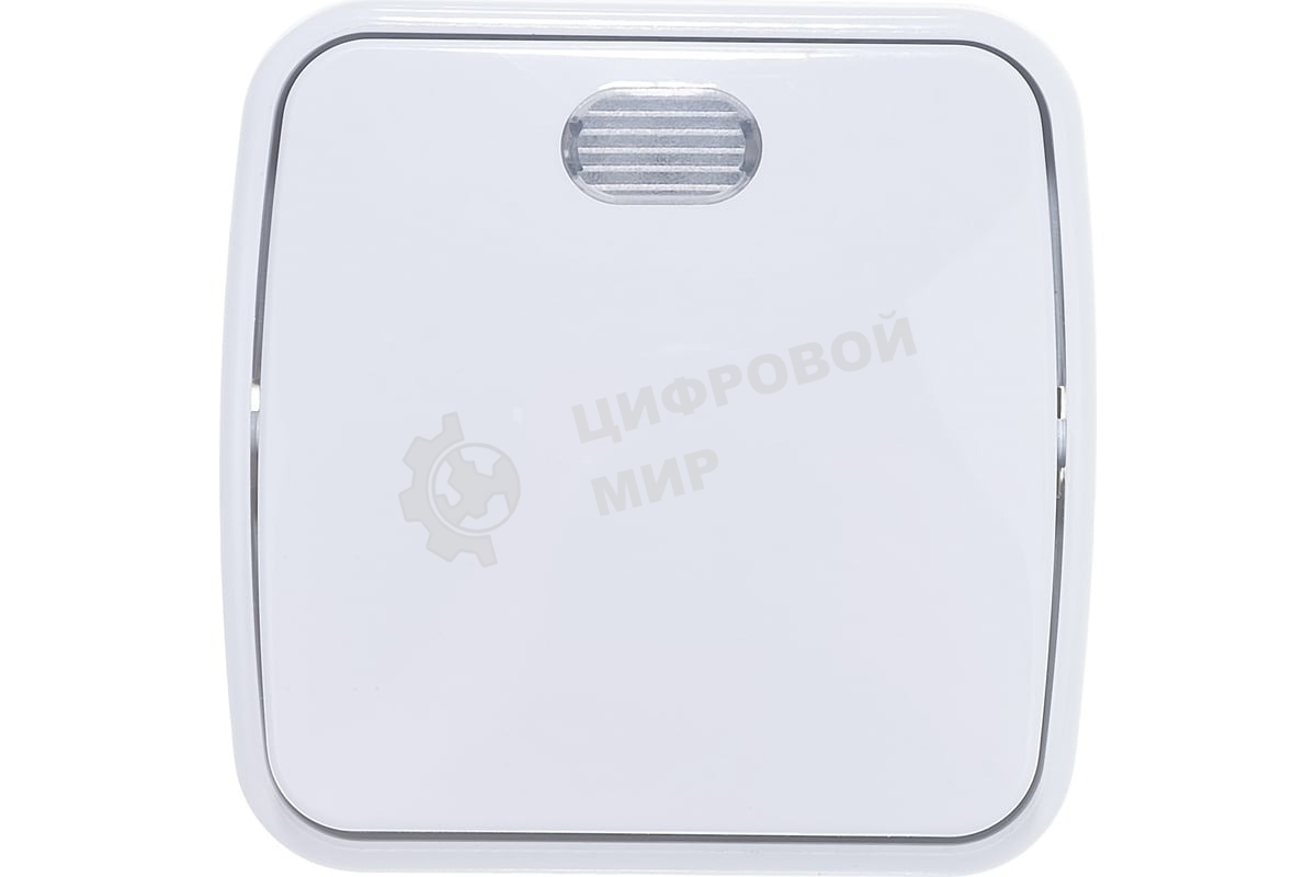 Выключатель Электра одноклавишный с подсветкой белый