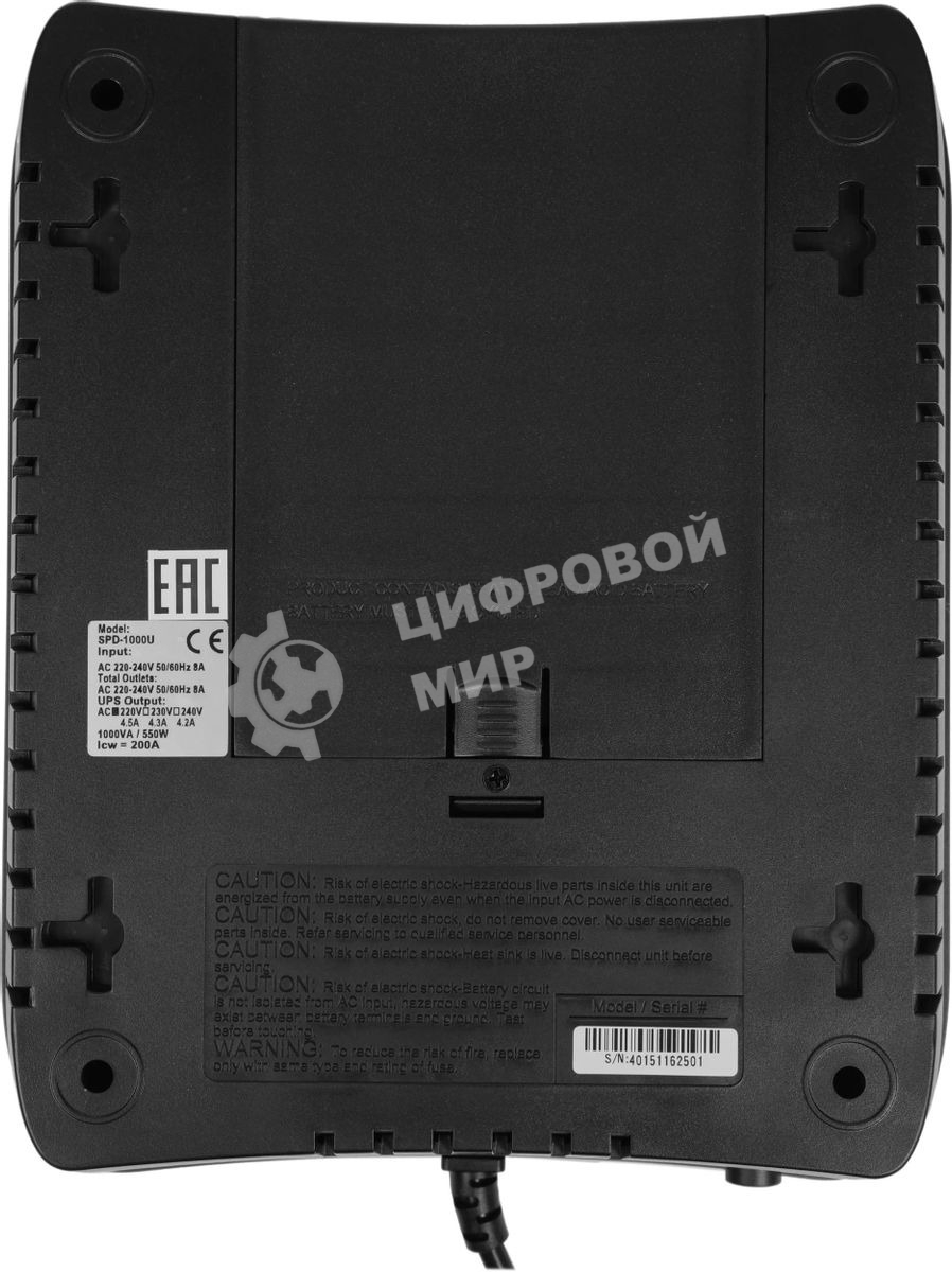 Источник бесперебойного питания Powercom SPD-1000U 550Вт 1000ВА черный