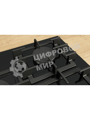 Газовая варочная панель Bosch PPQ7A6I45, 75 см, закаленное стекло, черная, 5 конфорок, 1 WOK-конфорка c 2 контурами пламени, 1 конфорка повышенной мощности, FlameSelect, индивидуальные чугунные решетки, газ-контроль, автоматический электроподжиг, сделано в Испании