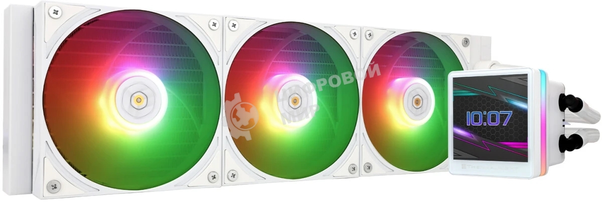 Водяное охлаждение для процессора Thermalright Grand Vision 360 (360mm, LED, White, ARGB/Fans: 3x120mm, 80.45CFM, 29.4dBA, 2150RPM/Pump height 72.5mm, 6400RPM, Rad thickness 27mm/S: 1700, 1200, 1851, 115X, 2011, 2066, AM5, AM4)