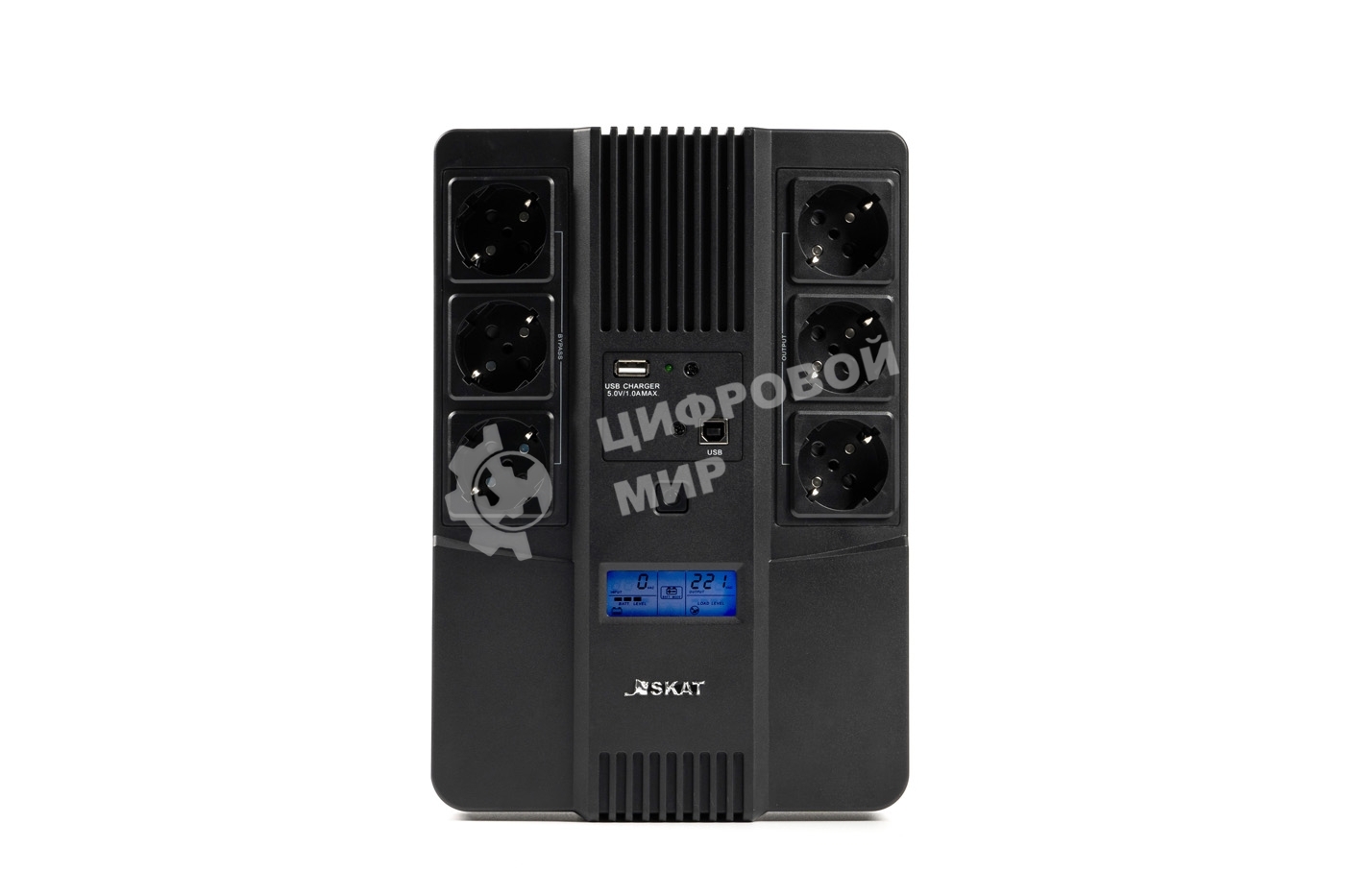 Источник бесперебойного питания Бастион SKAT-UPS 800-AID-IN-1x9 220В 480Вт дисплей 1АКБ 9А·ч внутр. меандр. (8935)