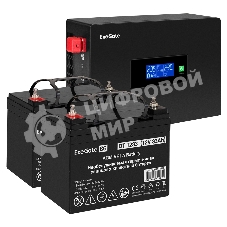 Комплект Источник бесперебойного питания EX295994RUS + батарея 33Aч EX282974RUS 2шт (инвертор, синус, для котла, PF=1, настенный) ExeGate IdealSine SR-1500.LCD.2SH 1500VA/1500W, чистая синусоида, цветной LCD-дисплей, 2*Schuko, крепление настенное, черный + батарея ExeGate DT 1233 (12В, 33А·ч) 2шт