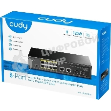 Коммутатор Cudy GS1010PS2, 8×1 Гбит/с, 2×1 Гбит/с Combo (RJ-45/SFP), 2×1 Гбит/с SFP