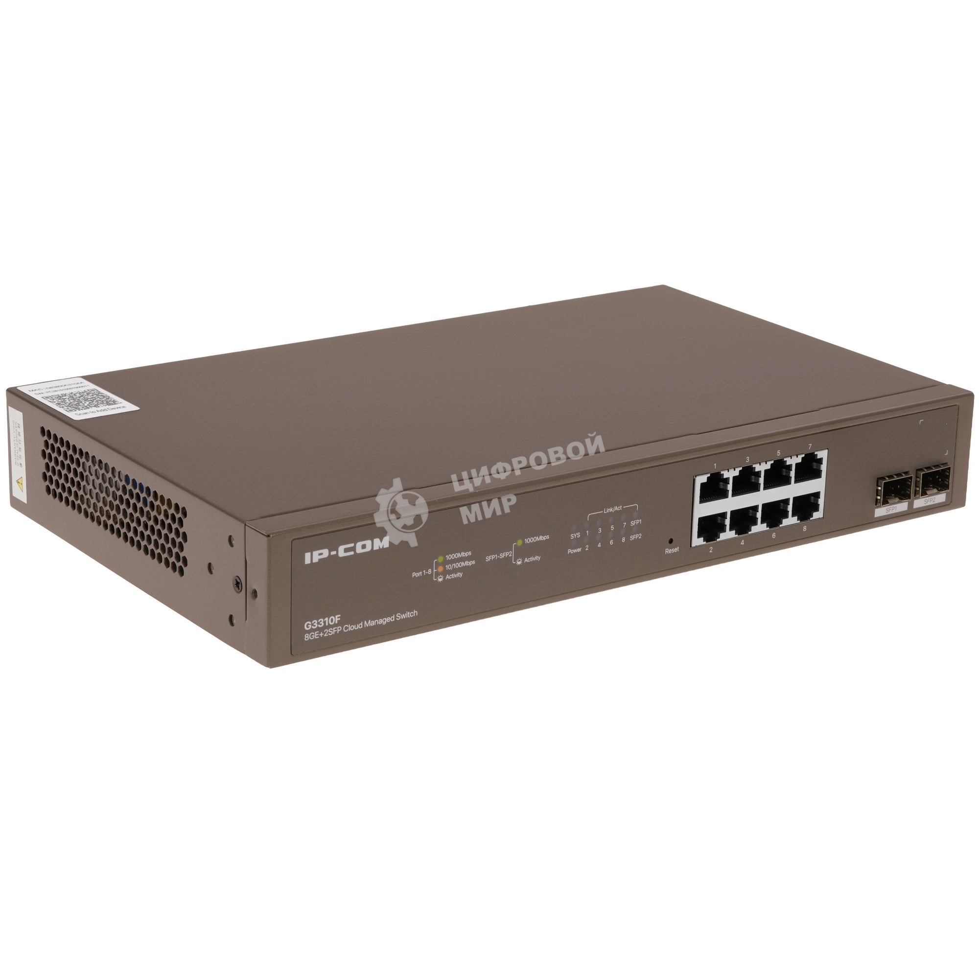 Коммутатор IP-COM G3310F, 8×1 Гбит/с + 2×1 Гбит/с SFP, управляемый