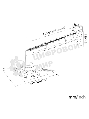 Кронштейн для проектора Cactus CS-VM-PR05BL-AL серебристый макс.10кг настенный и потолочный поворот и наклон