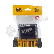 Розетка компьютерная двойная IEK BRITE РК10-2-БрЧ RJ45 кат.5E черный